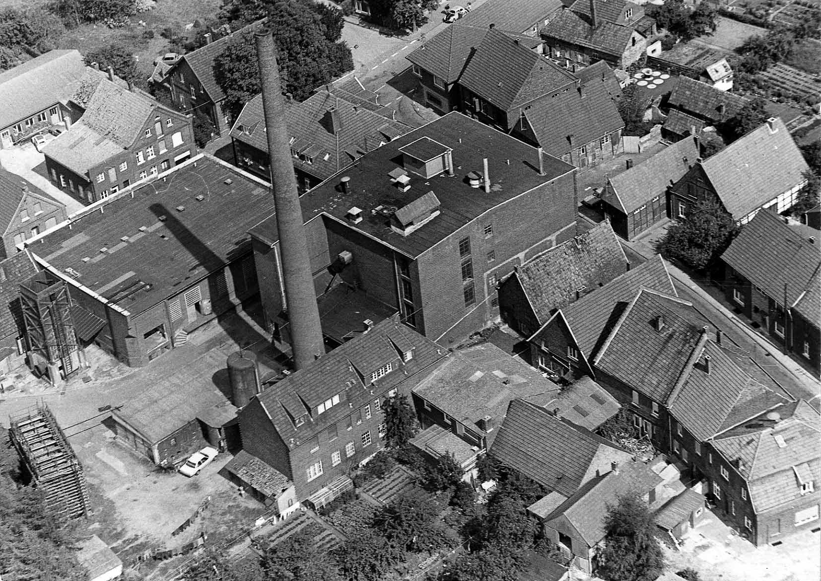 Luftbild von der Molkerei (Molev) mit Häusern an der Nordstraße und der Münsterstraße