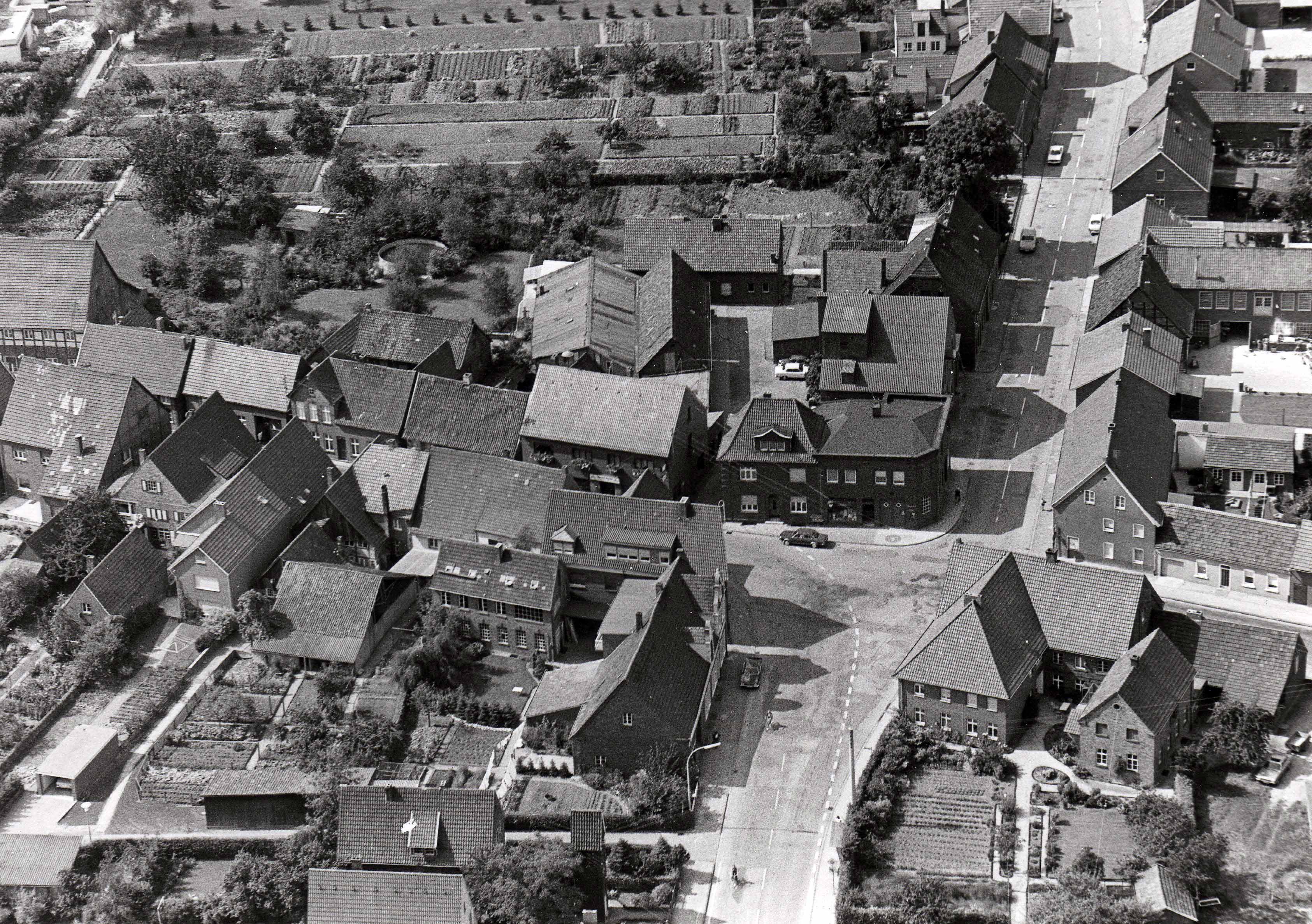 Luftbild des Kreuzungsbereichs Warendorfer Straße / Hovestraße / Freckenhorster Straße