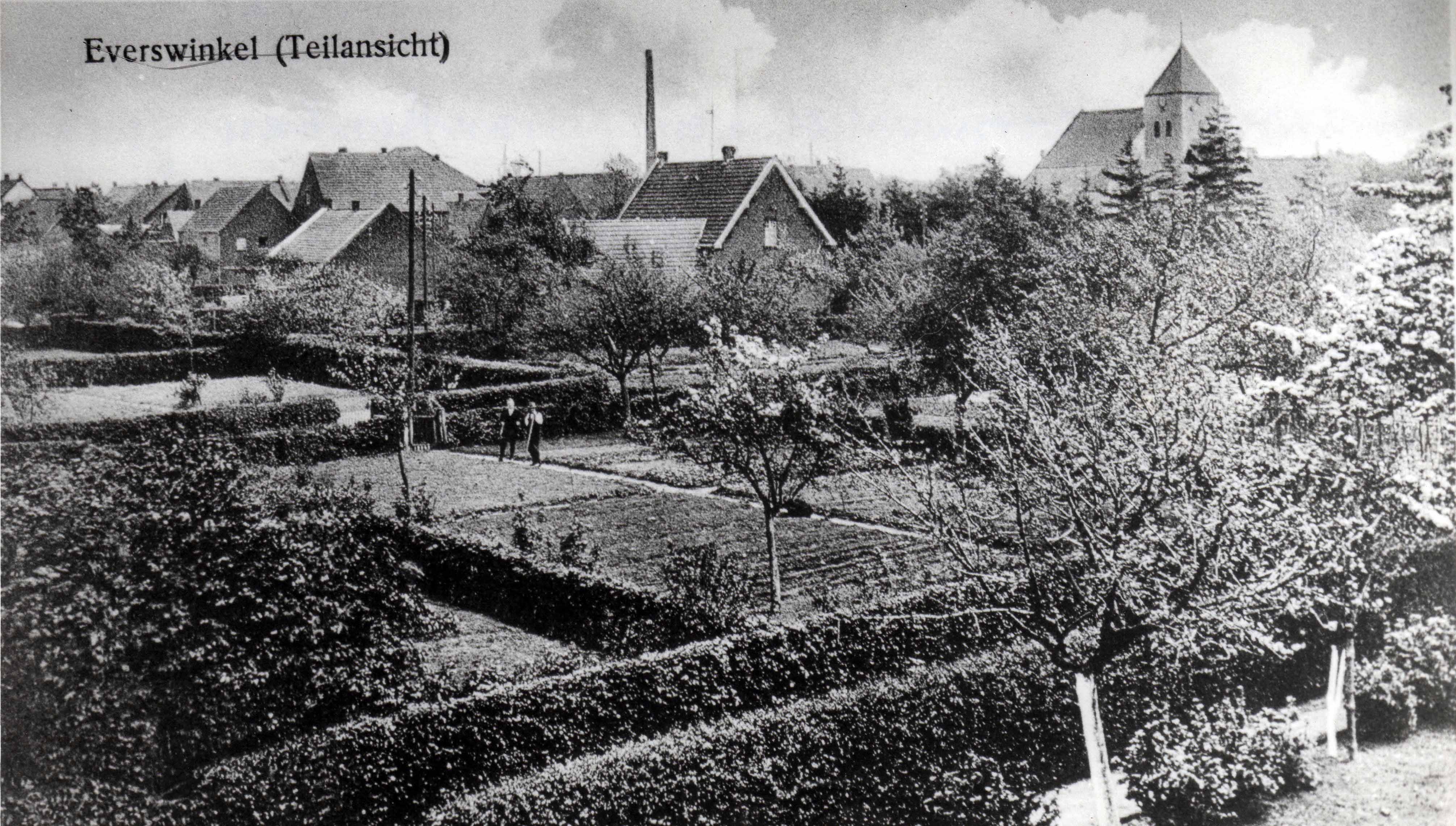 Teilansicht von Nordwesten, fotografiert aus dem Obergeschoss im St.-Vitus-Krankenhaus, späteres Vitus-Heim