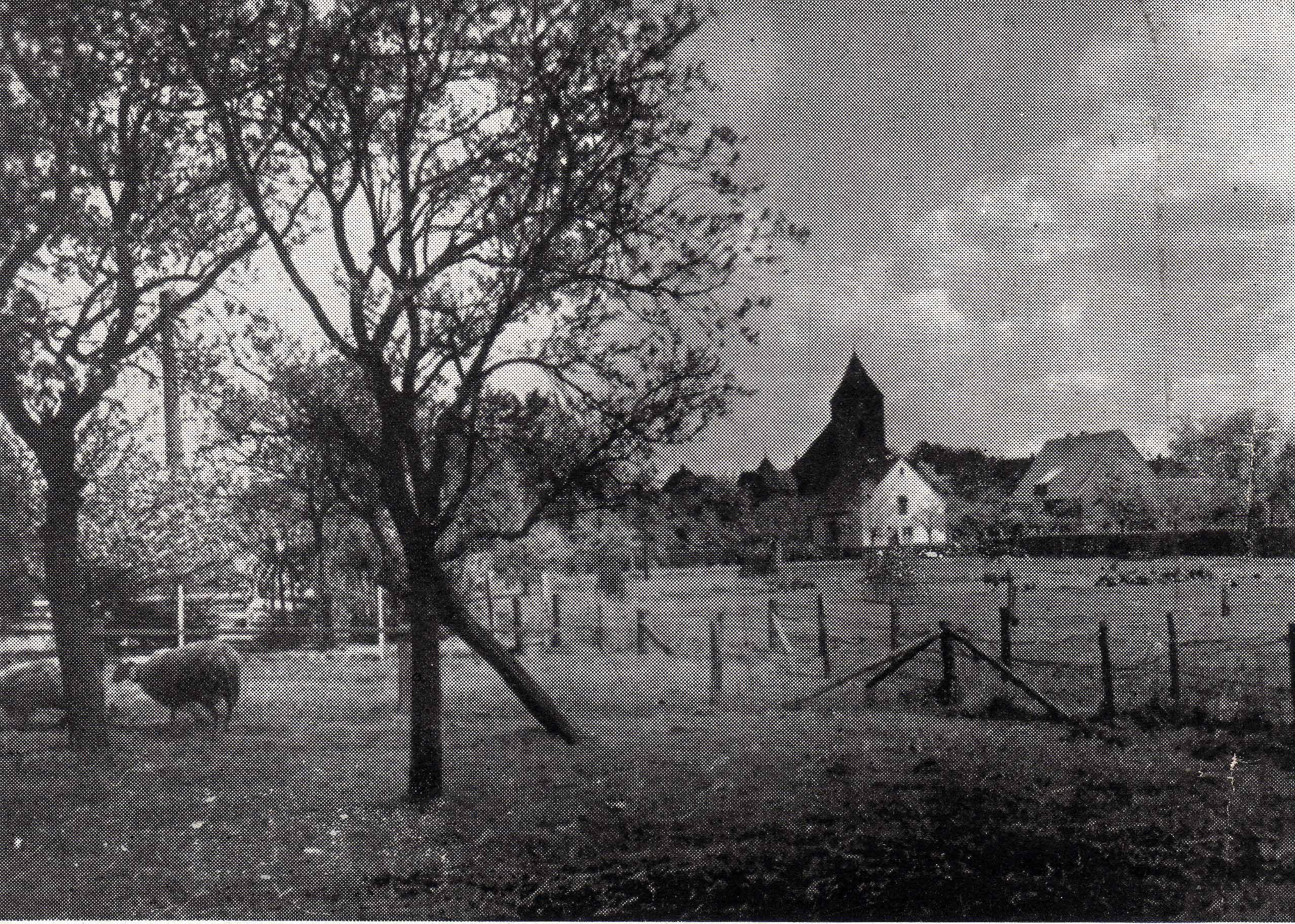 Ansicht westlich der Worthstraße zur Kirche 