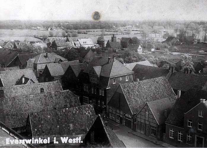 Ansicht der Vitusstraße vermutlich aus dem Kirchturm