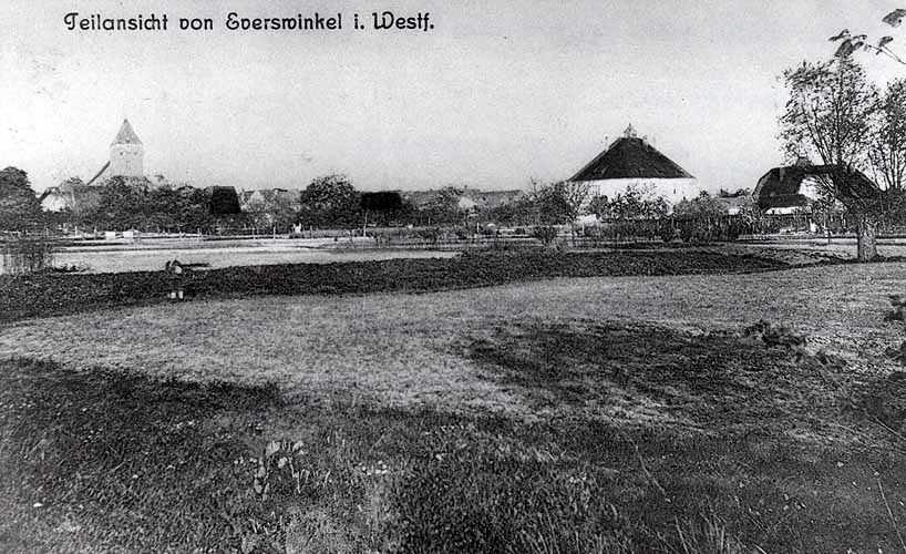 Teilansicht von Everswinkel i. Westf. mit der Volksschule. 