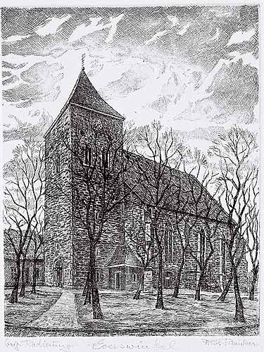 Die St.-Magnus-Kirche von Südwesten im Zustand der 1950er Jahre