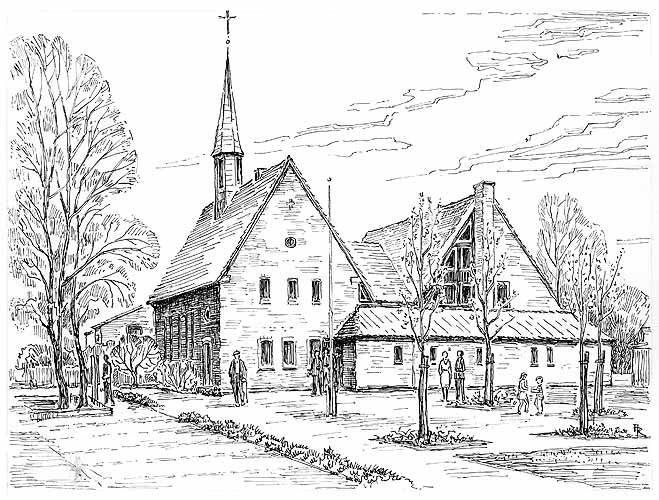 Die Johannes–Kirche an der Straße Pattkamp mit der Erweiterung von 1981