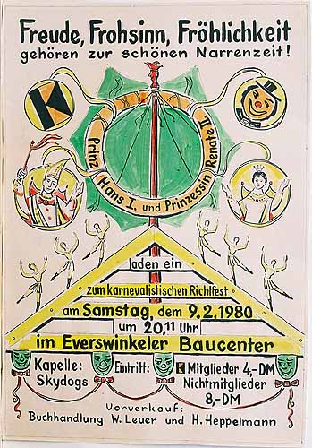 Plakat zum Kolping–Karnevalsfest 1980