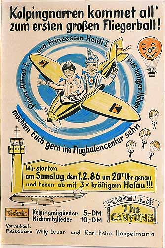 Plakat zum Kolping–Karnevalsfest 1986