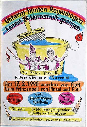 Plakat zum Kolping-Karnevalsfest 1990