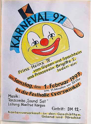 Plakat zum Kolping-Karnevalsfest 1997