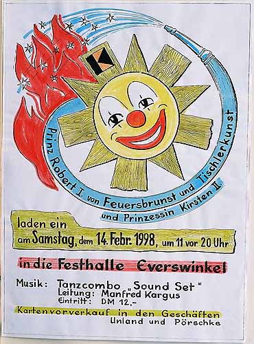 Plakat zum Kolping-Karnevalsfest 1998