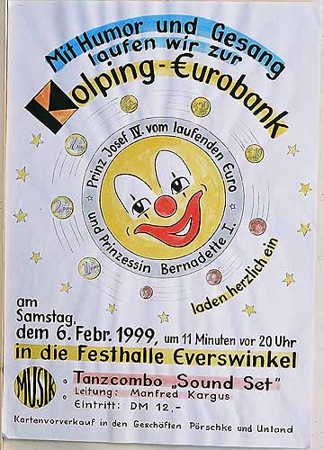 Plakat zum Kolping-Karnevalsfest 1999