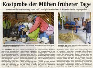 Zeitungsartikel vom Museumstag